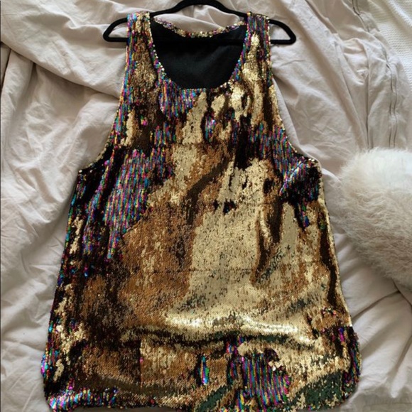 Repopulate Mars - Rainbow & Gold Oversized Top